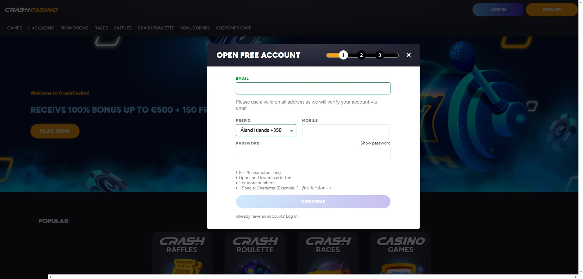 Registro en Crash Casino México — abre tu cuenta en minutos